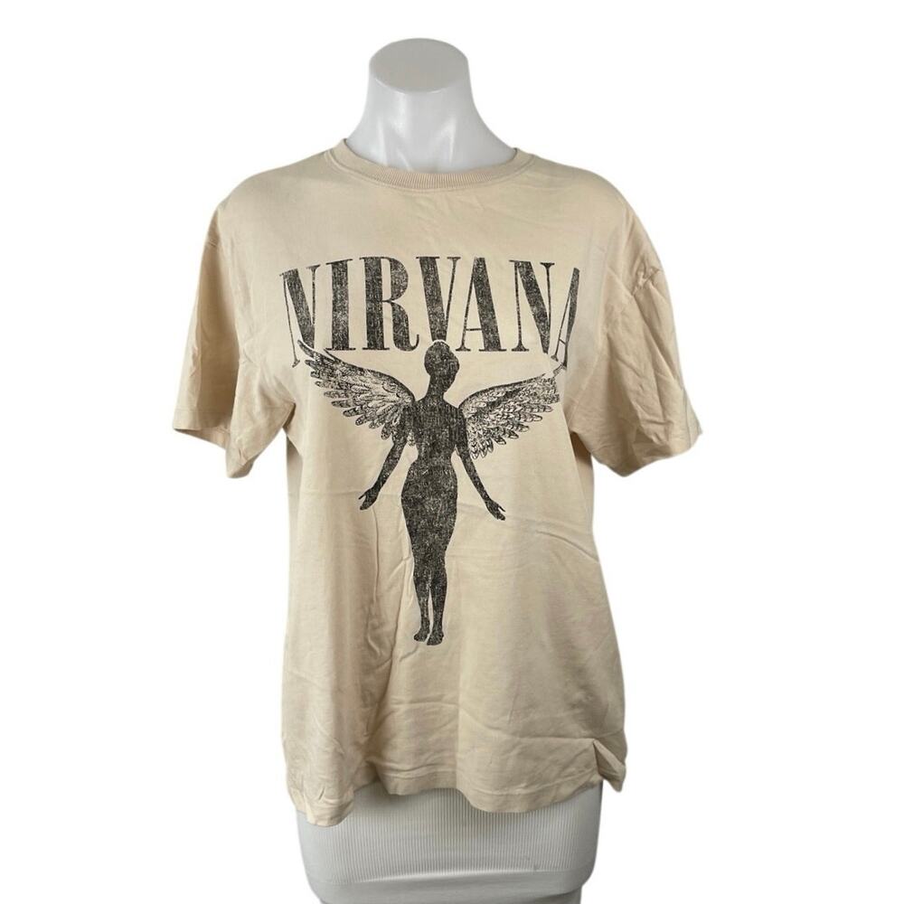 H&M Nirvana In Utero Graphic Crew Neck Short Sleeve Basic Tee T-Shirt Top Size S